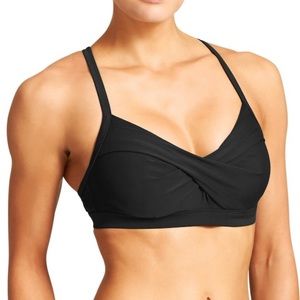 Athleta Twister Black Bikini Top 36 b/c